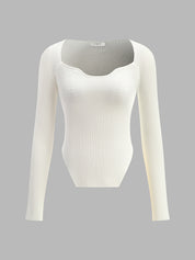 Elowen | Women’s Sweetheart Knit Long Sleeve Top