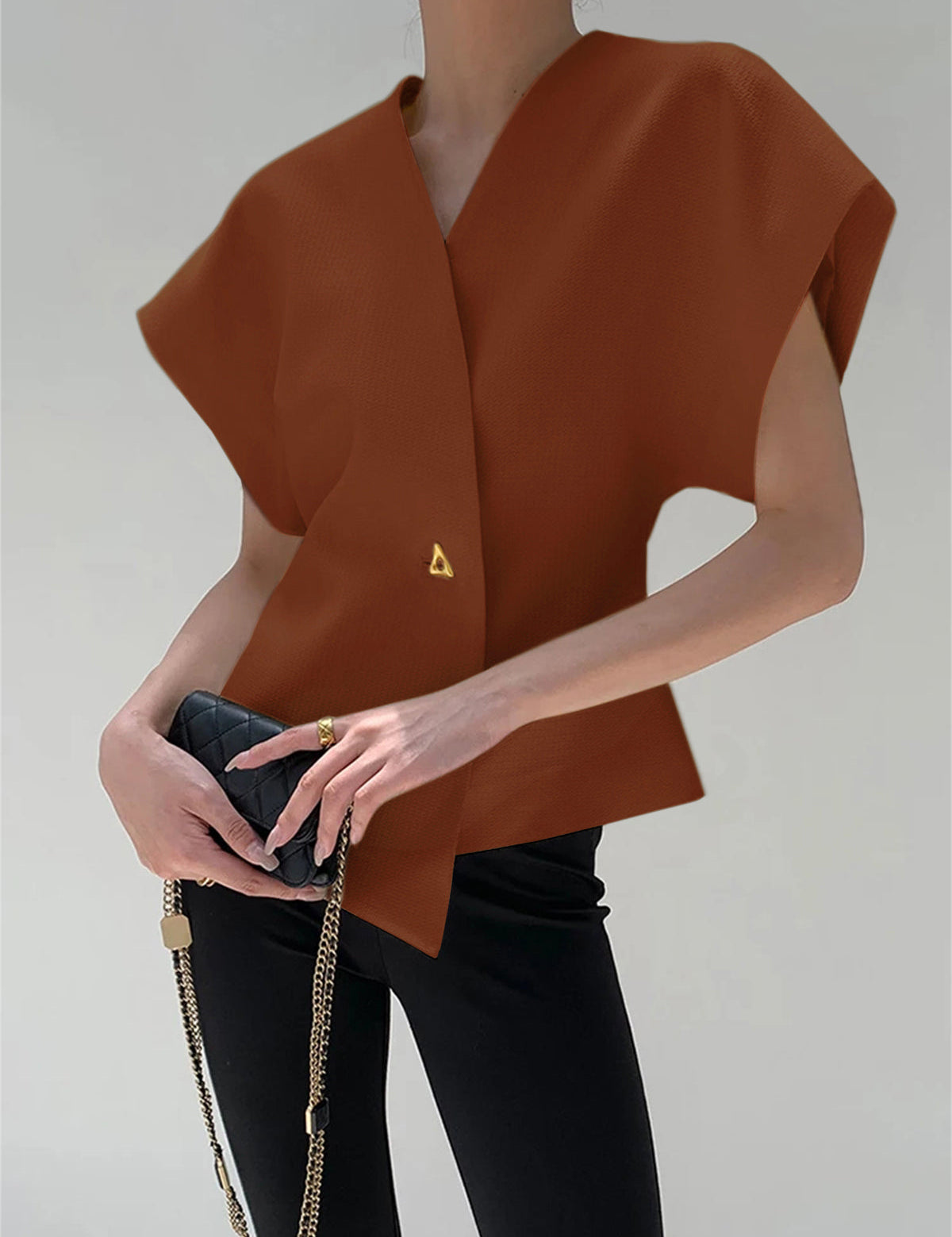 Vaelisse | Women’s V-Neck Button Down Blouse