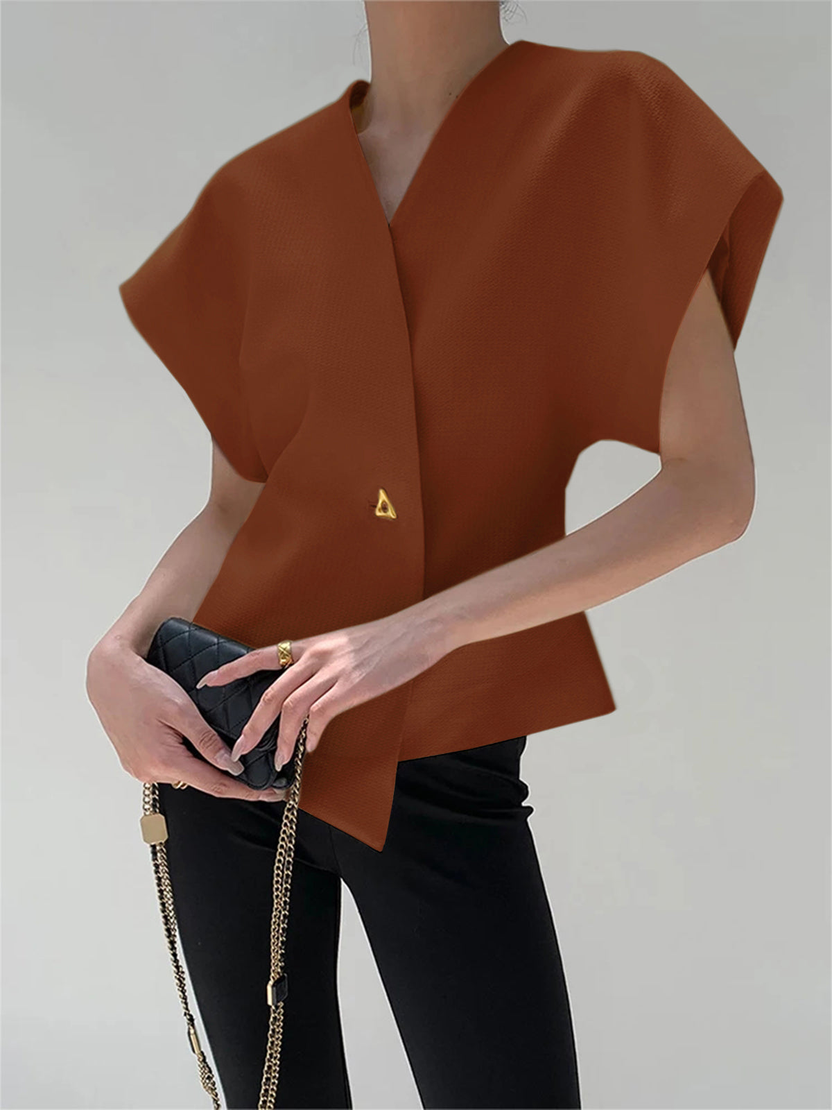 Vaelisse | Women’s V-Neck Button Down Blouse