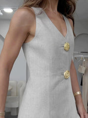 Zavira | Women’s Split Hem Sleeveless Two-Piece Pants Set