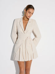 Valmera | Women’s Belted Cinched Waist Blazer dress