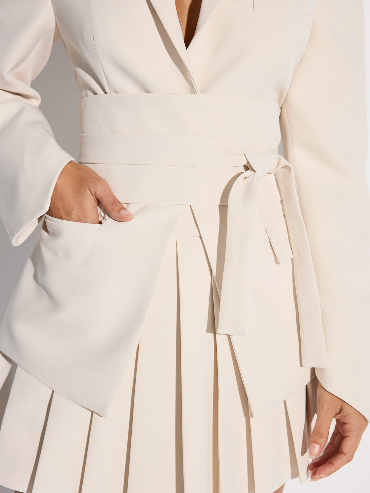 Valmera | Women’s Belted Cinched Waist Blazer dress