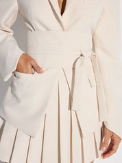 Valmera | Women’s Belted Cinched Waist Blazer dress