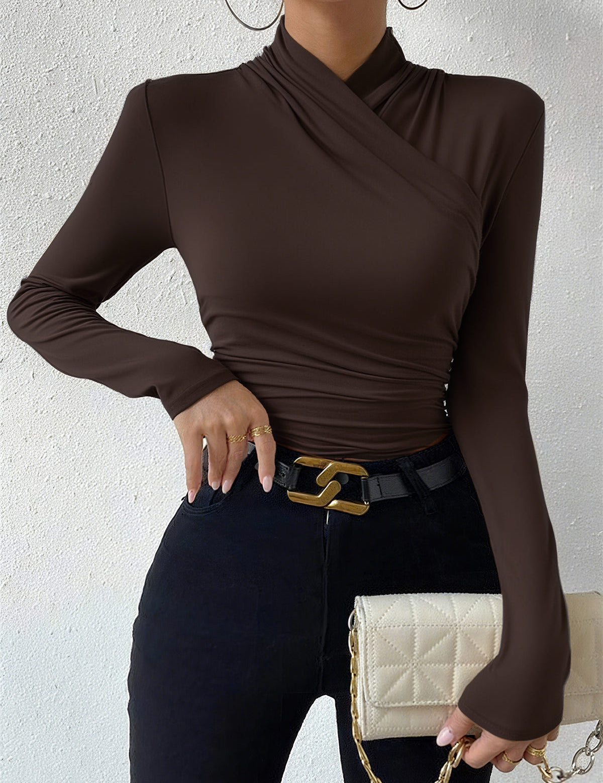 Aveline | Cross-Over Pleated Cinch Top