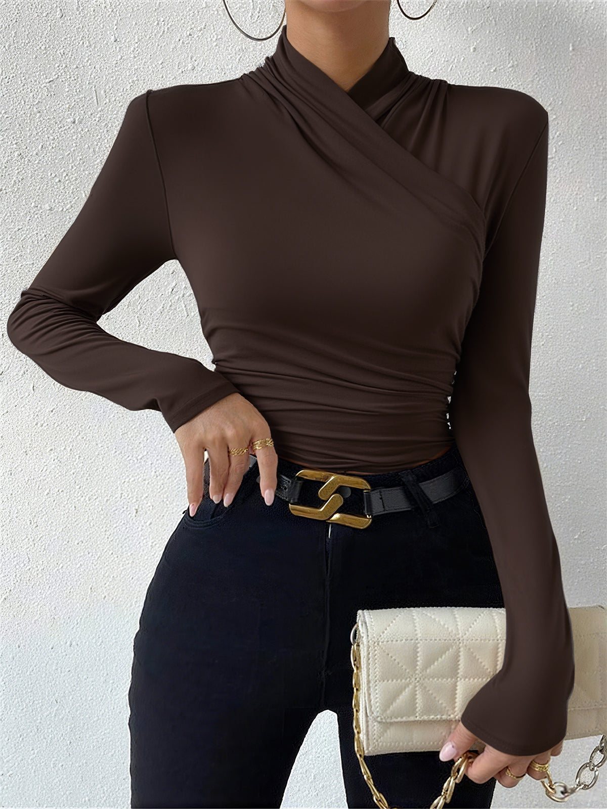 Aveline | Cross-Over Pleated Cinch Top