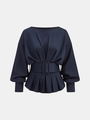 Kyvona | Women’s Belted Long Sleeve Sweatshirt Top