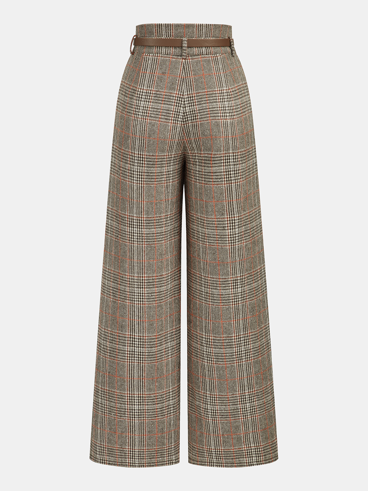 Belted Plaid | Women’s Belted Plaid Wide Leg Pants