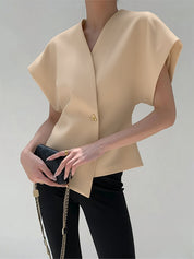 Vaelisse | Women’s V-Neck Button Down Blouse