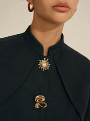 Zarevia | Women’s Metal Detail Cropped Blouse