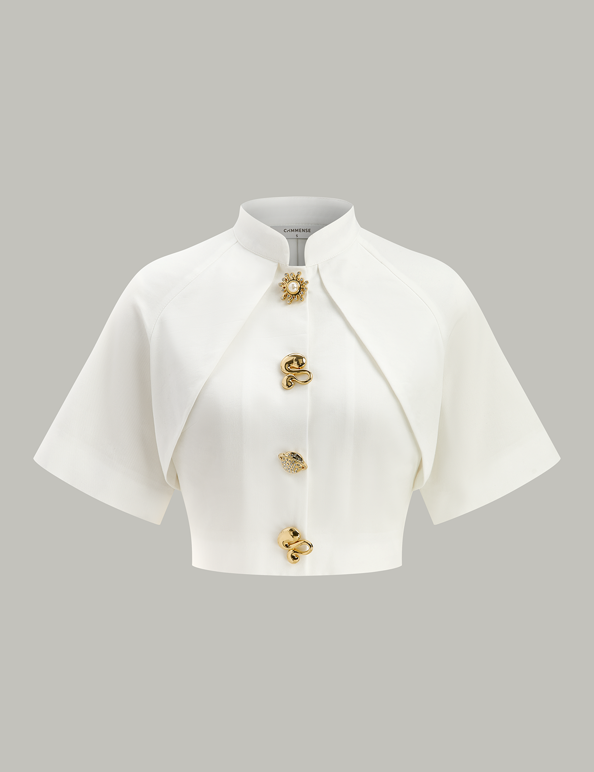 Zarevia | Women’s Metal Detail Cropped Blouse