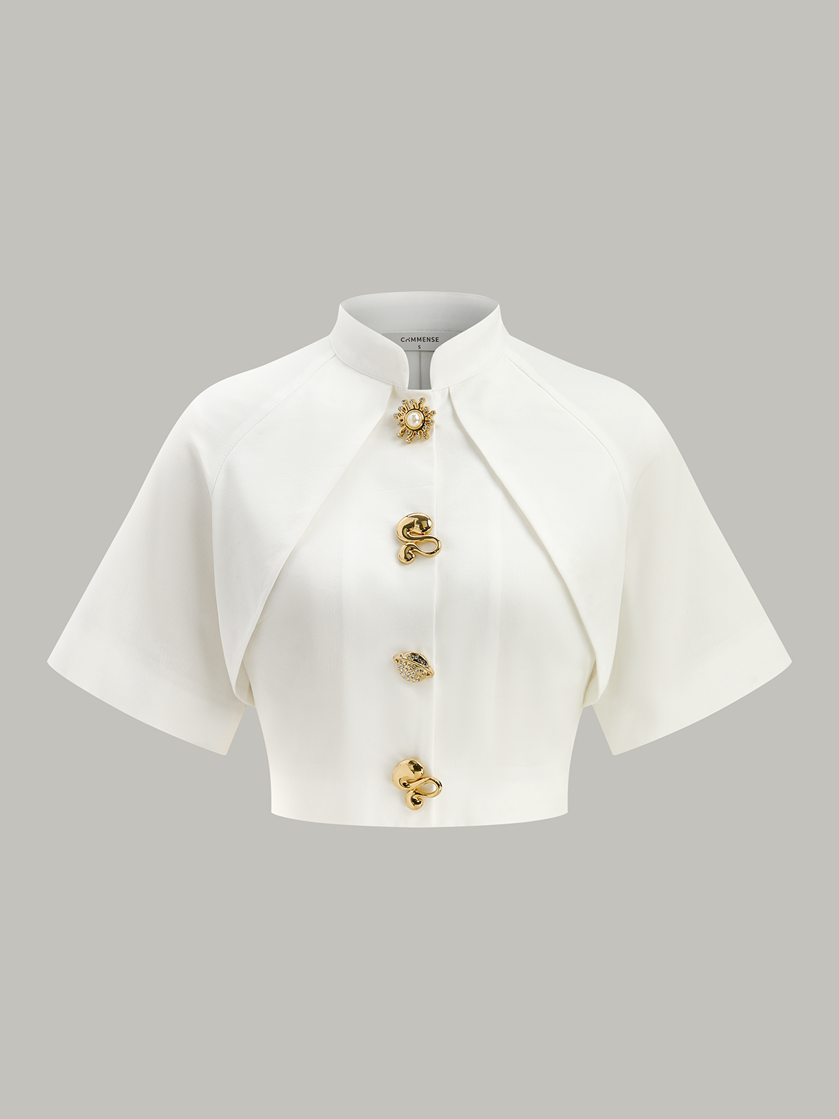 Zarevia | Women’s Metal Detail Cropped Blouse
