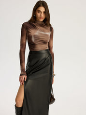 Gradient Print | Women’s Mesh Ruched Bodysuit