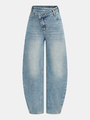 Zephira | Women’s High Waist Asymmetric Curved Leg Jeans