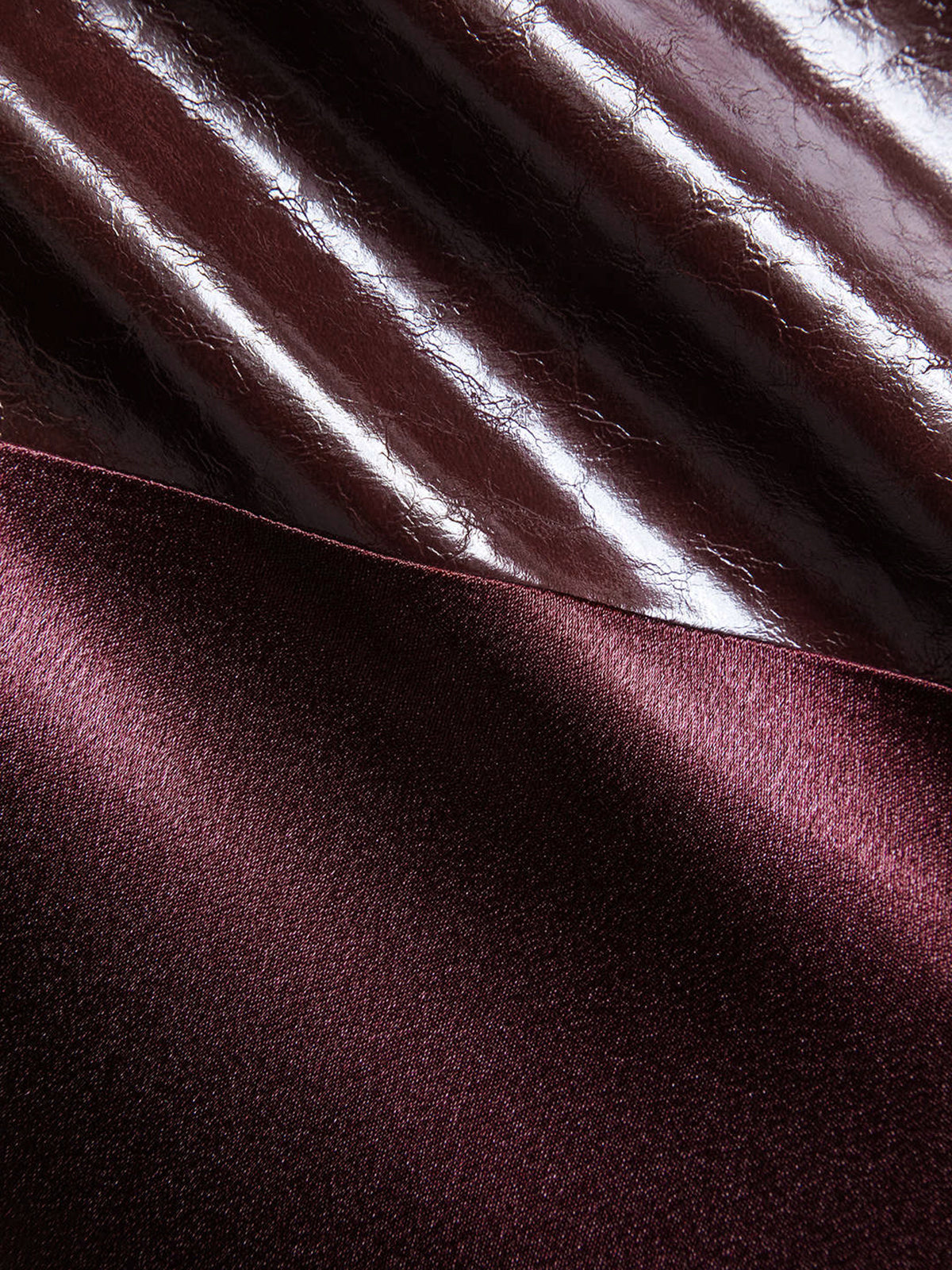 Faux Leather Panel | Women’s Satin Maxi Skirt with Faux Leather Detail