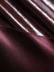 Faux Leather Panel | Women’s Satin Maxi Skirt with Faux Leather Detail