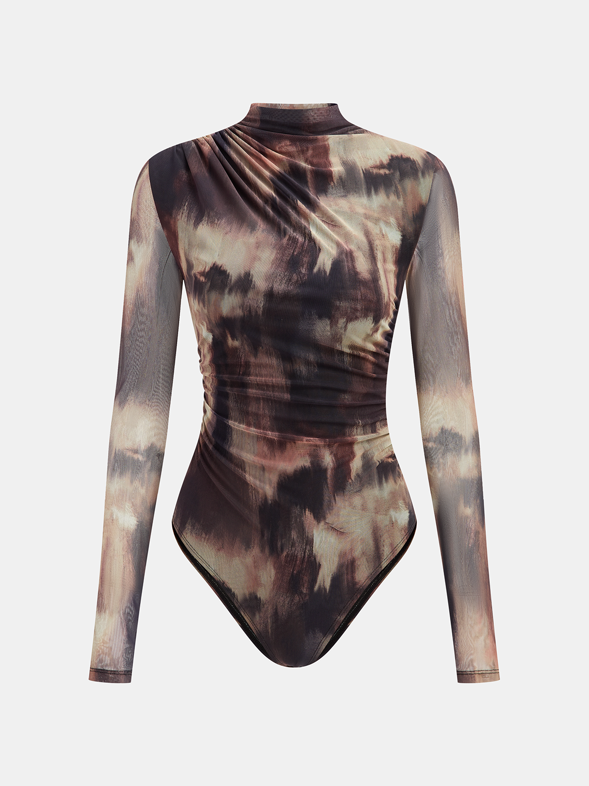 Gradient Print | Women’s Mesh Ruched Bodysuit