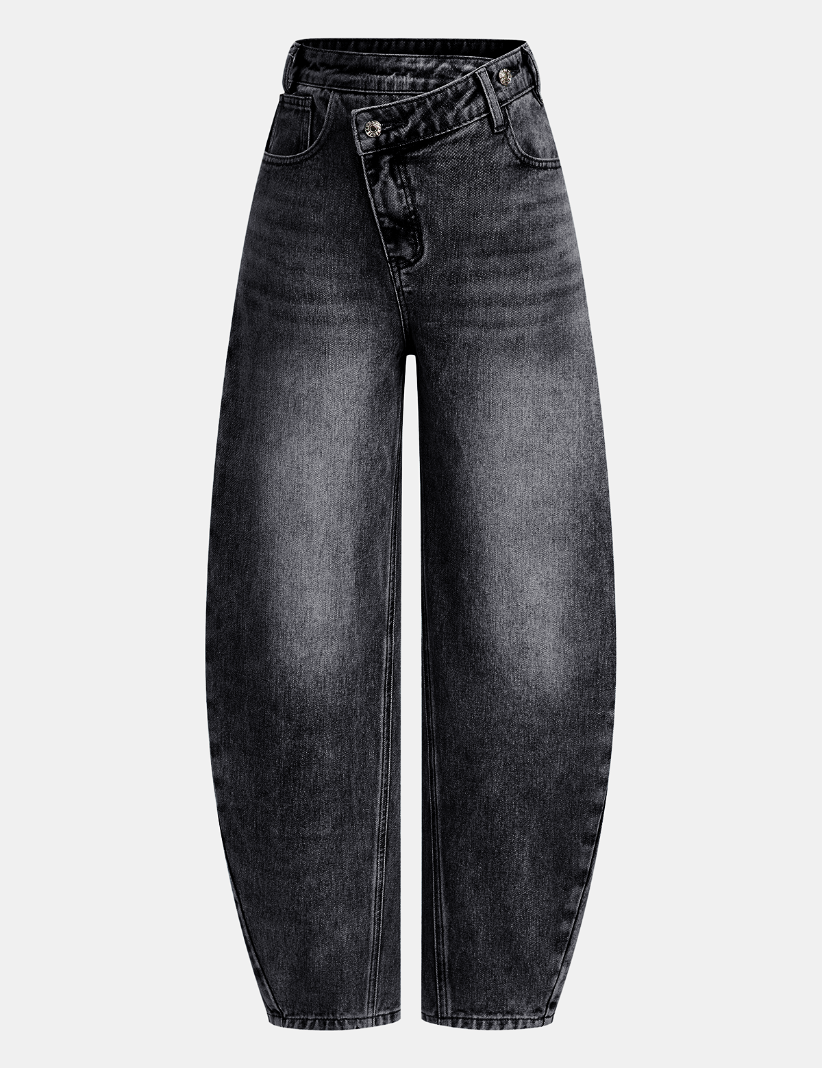 Zephira | Women’s High Waist Asymmetric Curved Leg Jeans