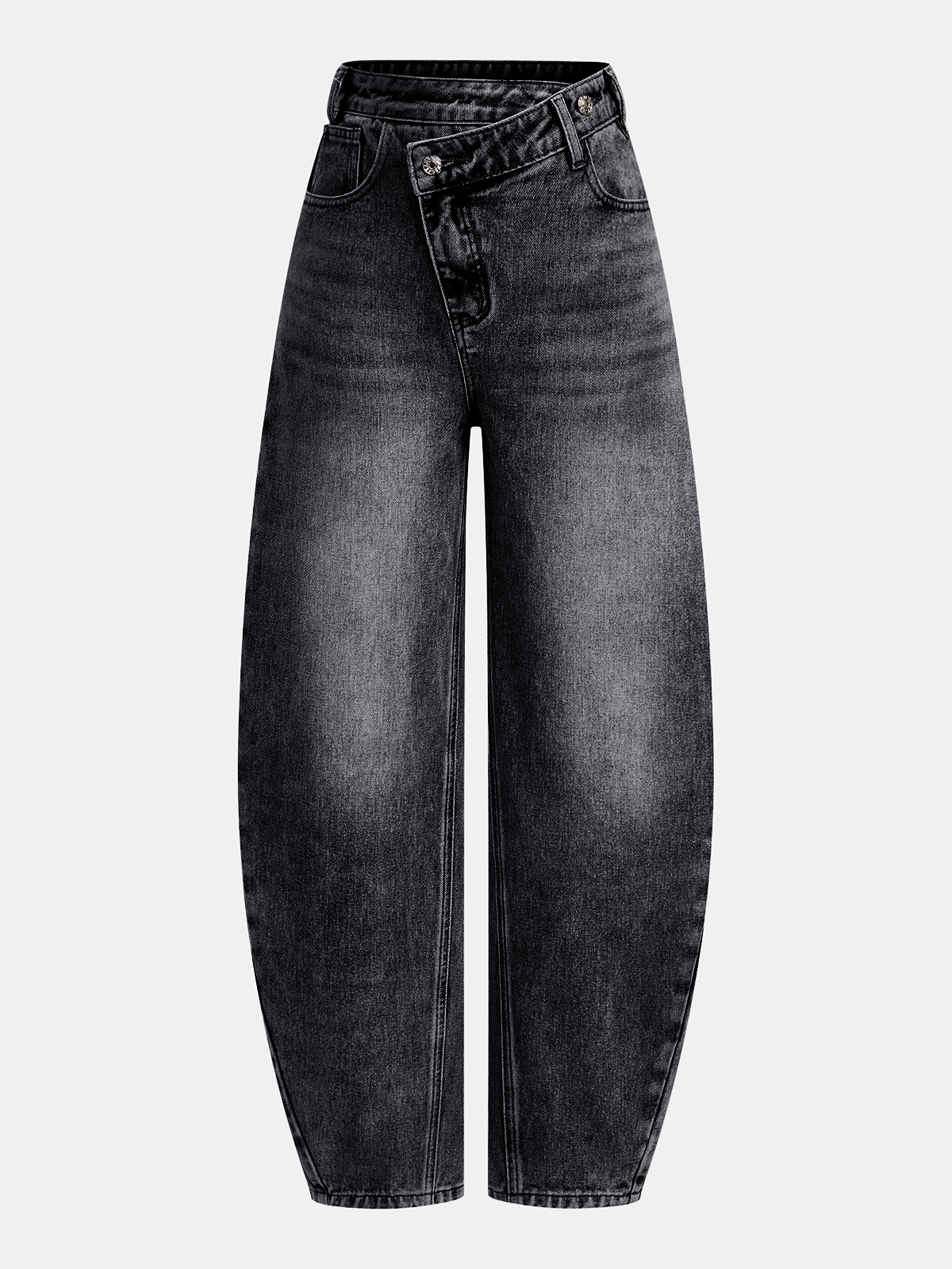 Zephira | Women’s High Waist Asymmetric Curved Leg Jeans