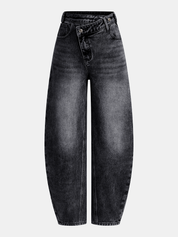 Zephira | Women’s High Waist Asymmetric Curved Leg Jeans