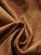 Kaedris | Women’s Suede Effect Draped Slit Midi Skirt