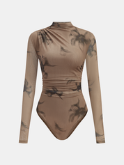 Gradient Print | Women’s Mesh Ruched Bodysuit