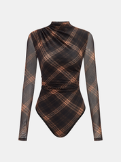 Gradient Print | Women’s Mesh Ruched Bodysuit