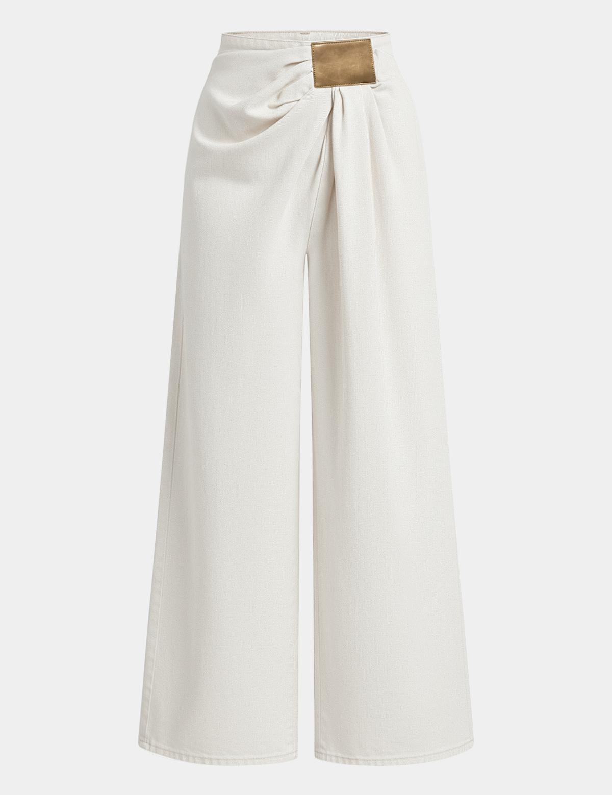 Zanira | Women’s Asymmetrical Ruched Wide Leg Denim Pants