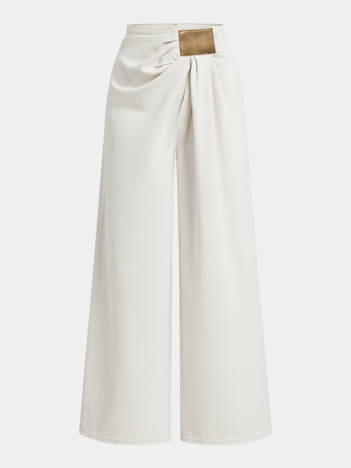 Zanira | Women’s Asymmetrical Ruched Wide Leg Denim Pants
