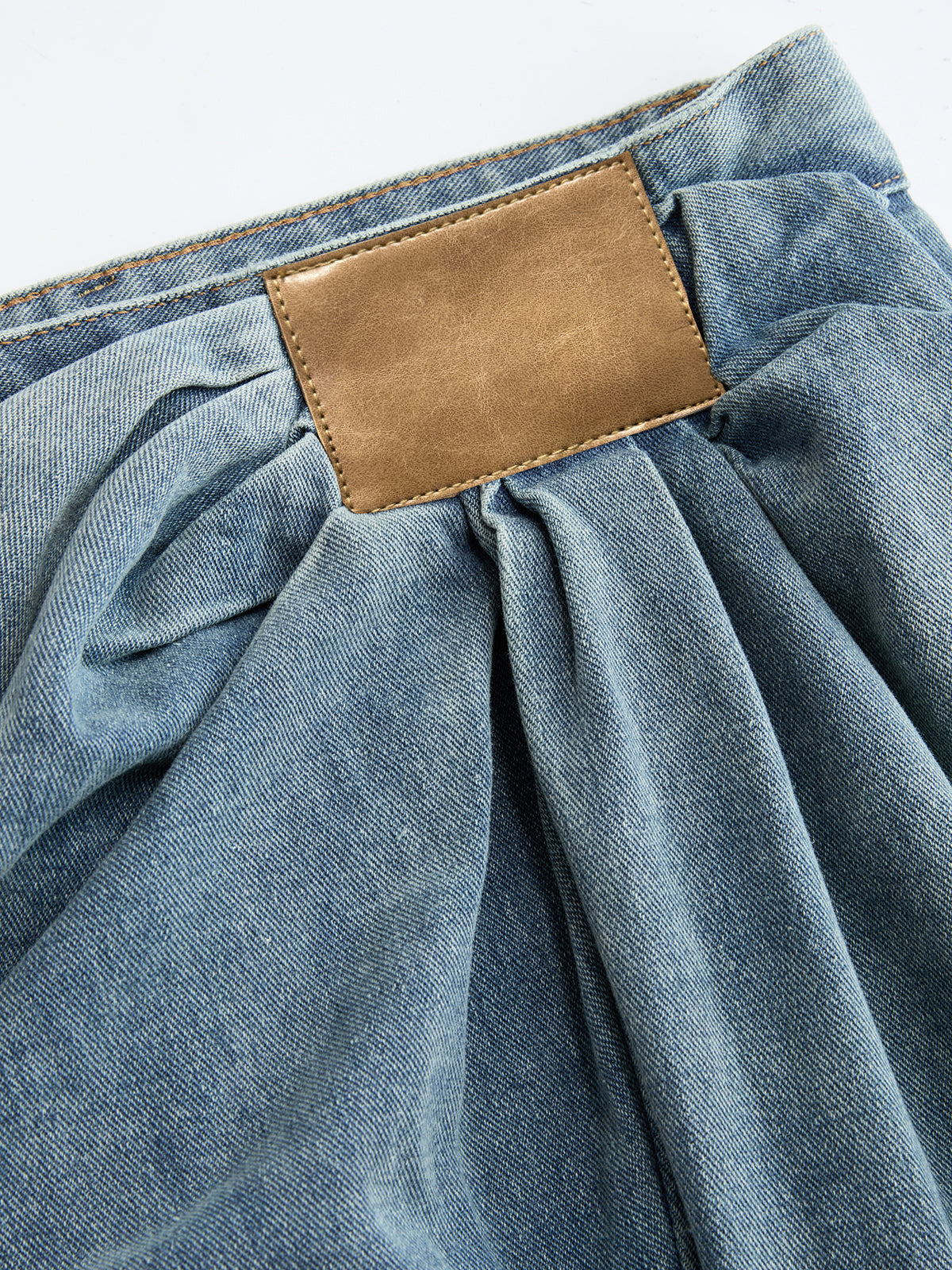 Zanira | Women’s Asymmetrical Ruched Wide Leg Denim Pants