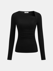Nyvara | Women’s Ribbed Asymmetrical Long Sleeve top