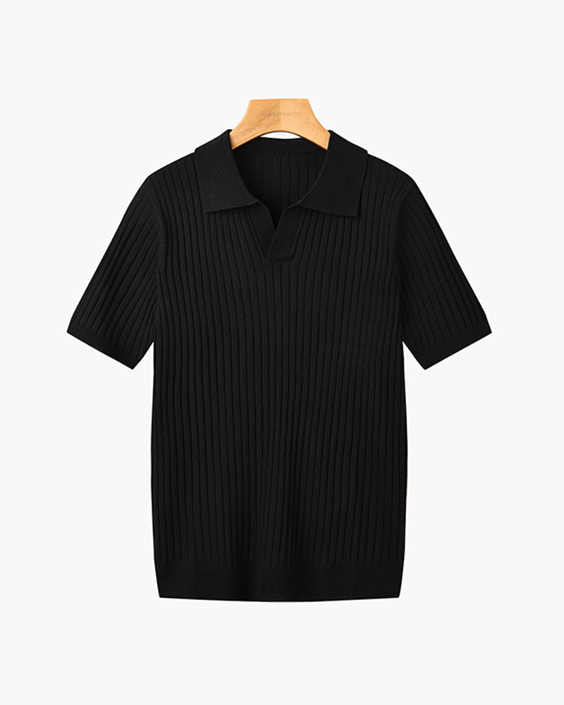 Ravello | Men’s Cotton Blend V-Neck Polo Shirt