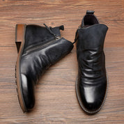 Calvani Patri | Men's Ankle Boots - Side Zip with Low Heel