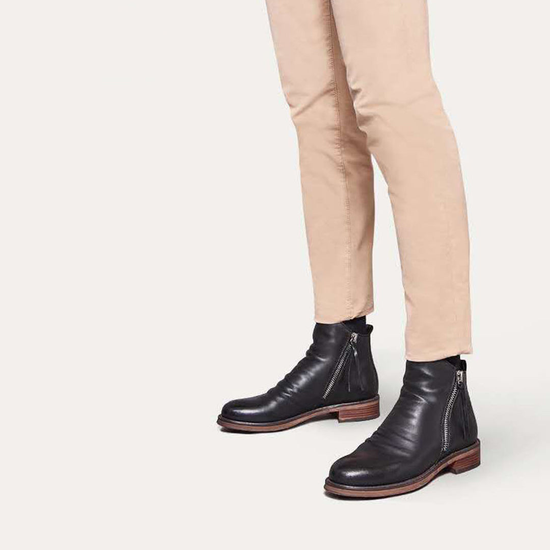 Calvani Patri | Men's Ankle Boots - Side Zip with Low Heel