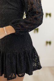 Roselina | Floral Lace Ruffle Mini Dress