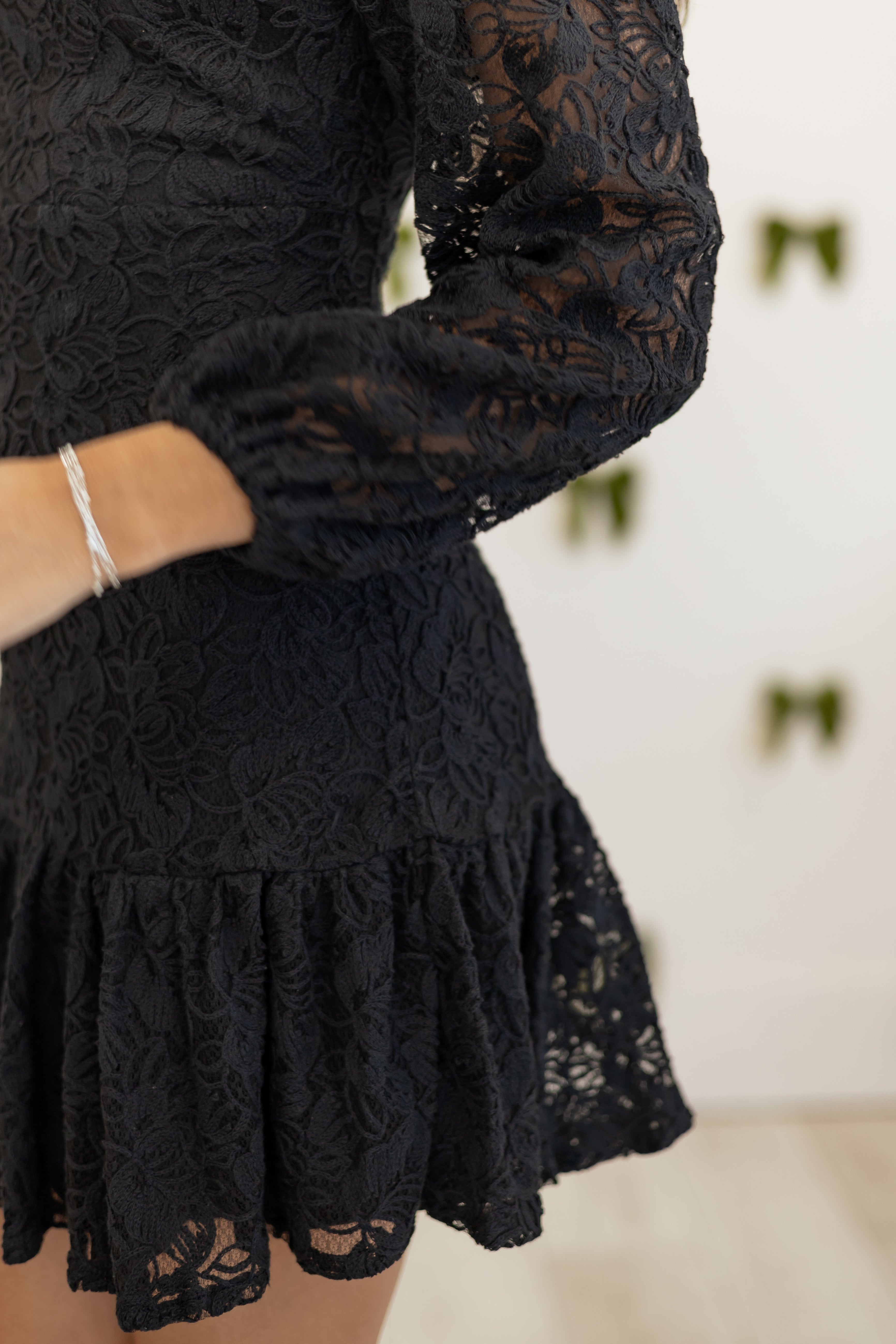 Roselina | Floral Lace Ruffle Mini Dress
