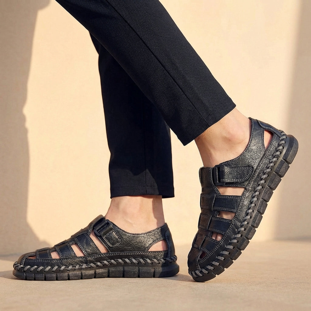 Valoria | Woven Leather Fisherman Sandals
