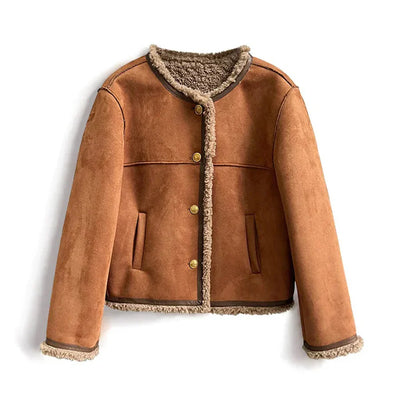 Shearling Button Jacket
