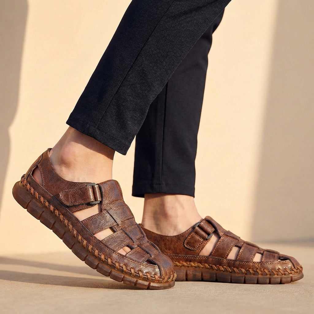 Valoria | Woven Leather Fisherman Sandals