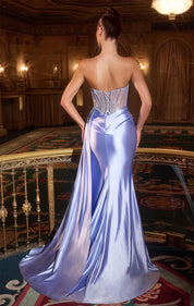 Zeravelle | Beaded Corset Satin Gown