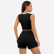 Oriana Vellaryn | Women’s Shirt Vest and Split Skort Set