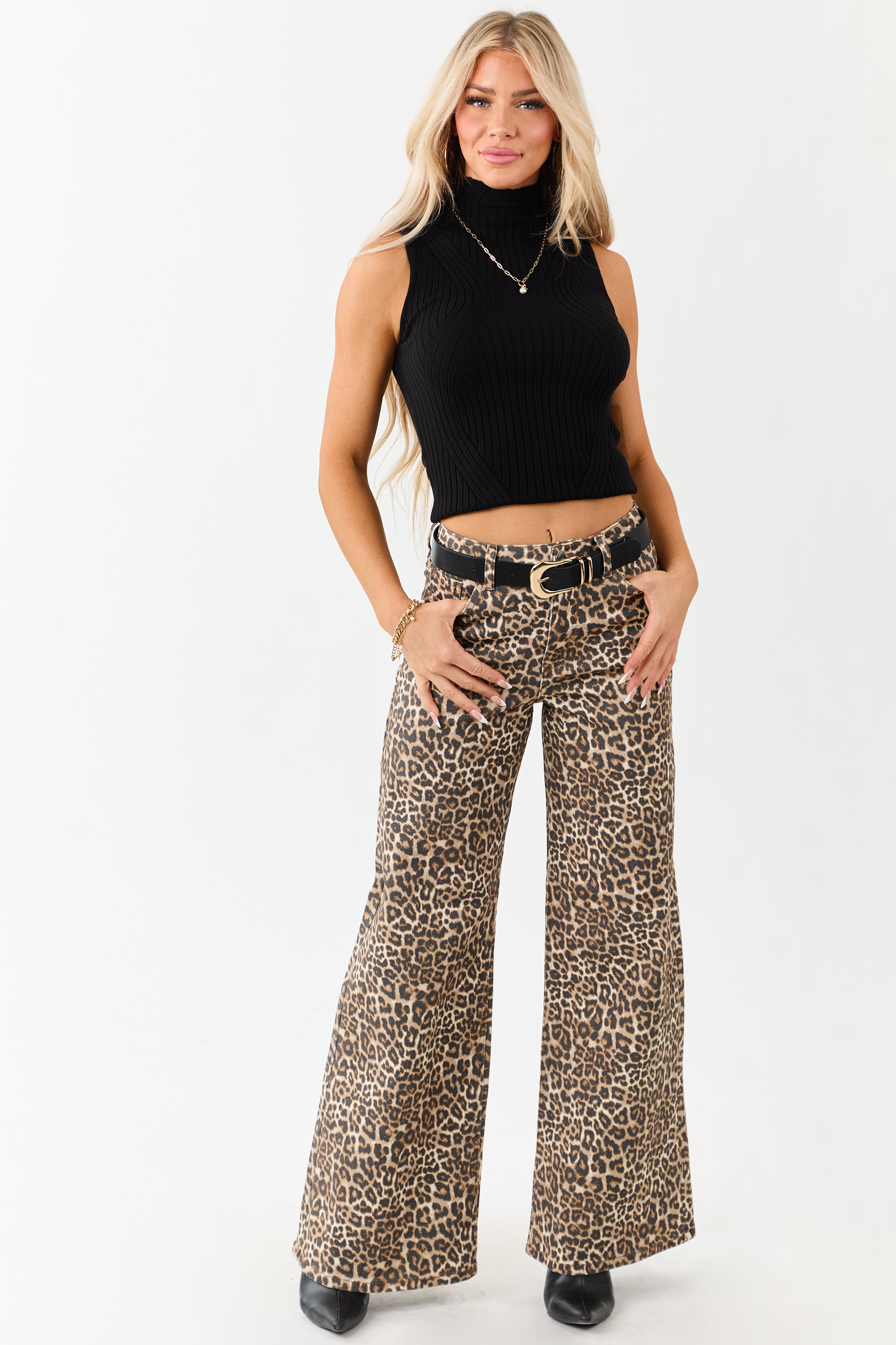 Savara | Tall Leopard Wide-Leg Jeans
