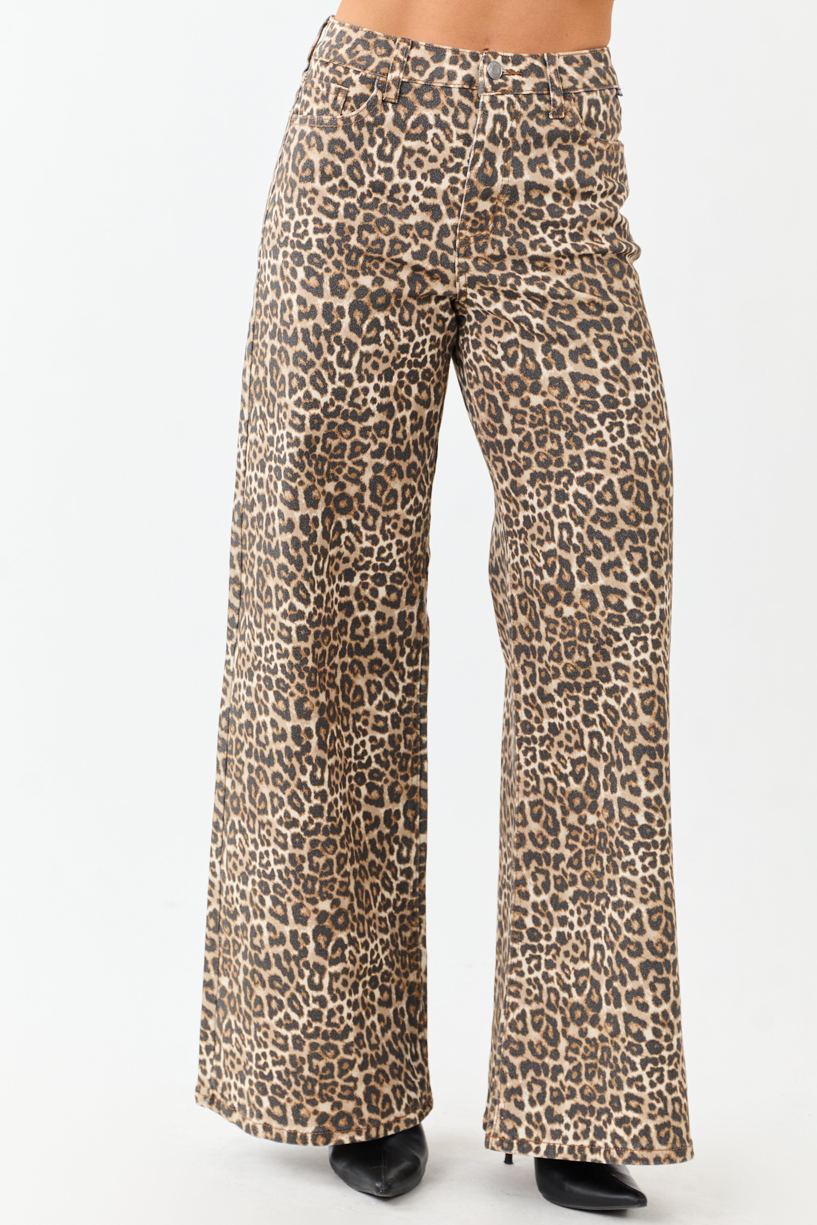Savara | Tall Leopard Wide-Leg Jeans