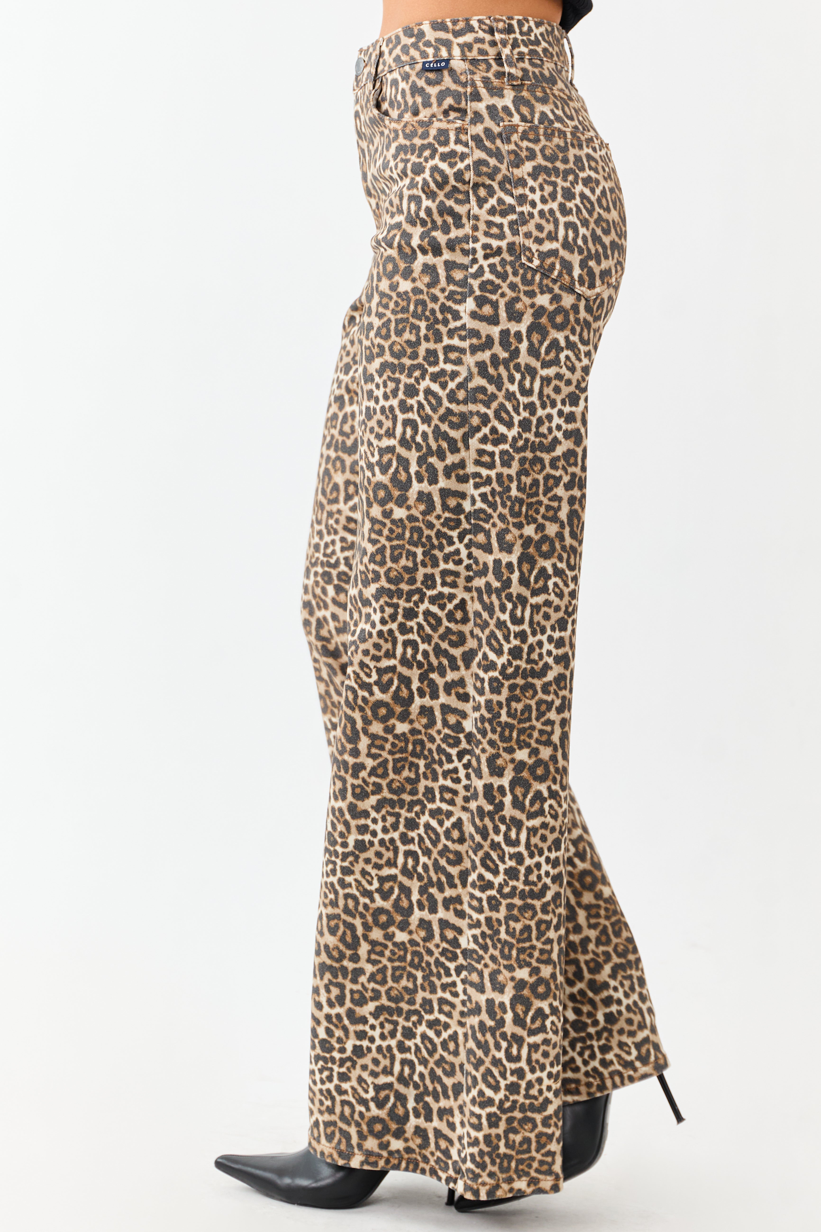 Savara | Tall Leopard Wide-Leg Jeans