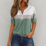 Solviera - Women’s Striped V-Neck T-Shirt
