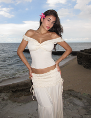 Elara | Off-Shoulder Ruched Sweetheart Top