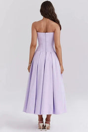 Laarni | Women’s Boned Bodice Full Skirt Midi Dress