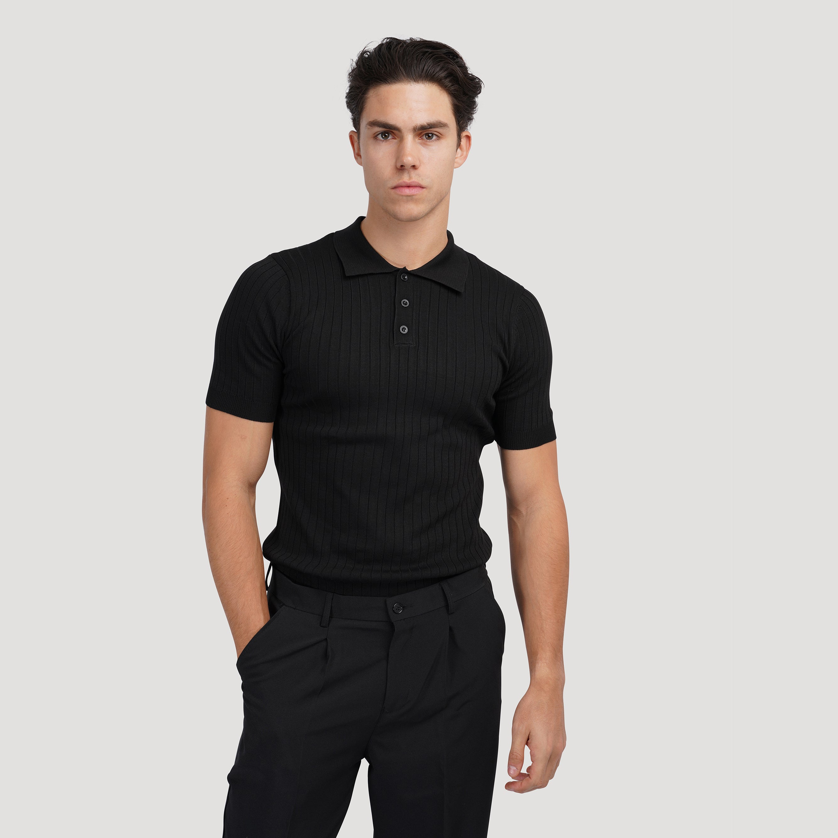 Rivello | Men’s Ribbed Cotton Polo Shirt