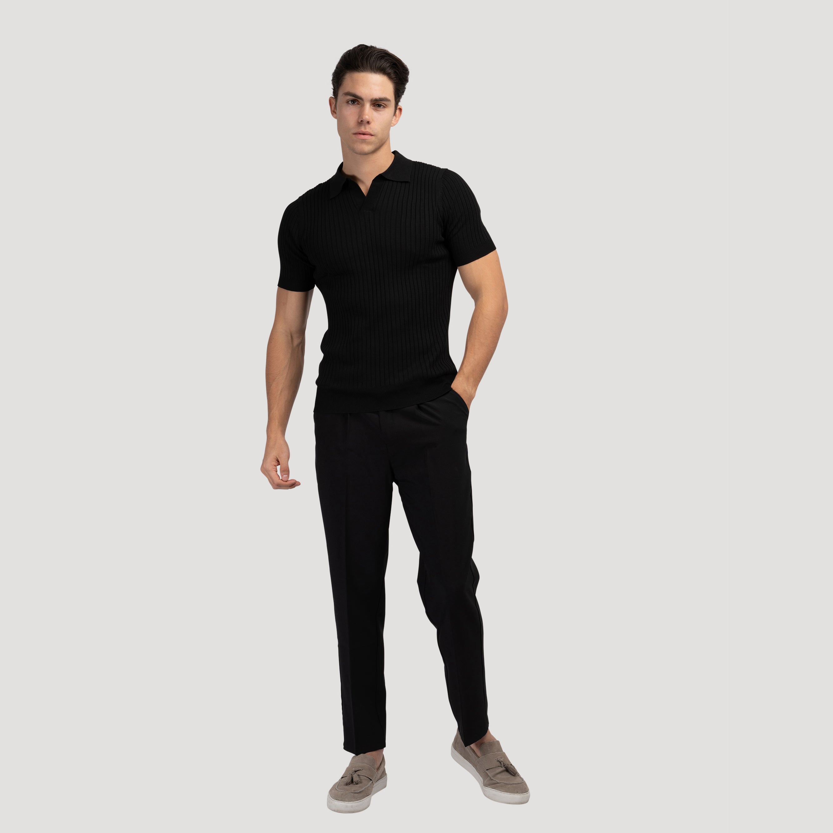 Ravello | Men’s Cotton Blend V-Neck Polo Shirt