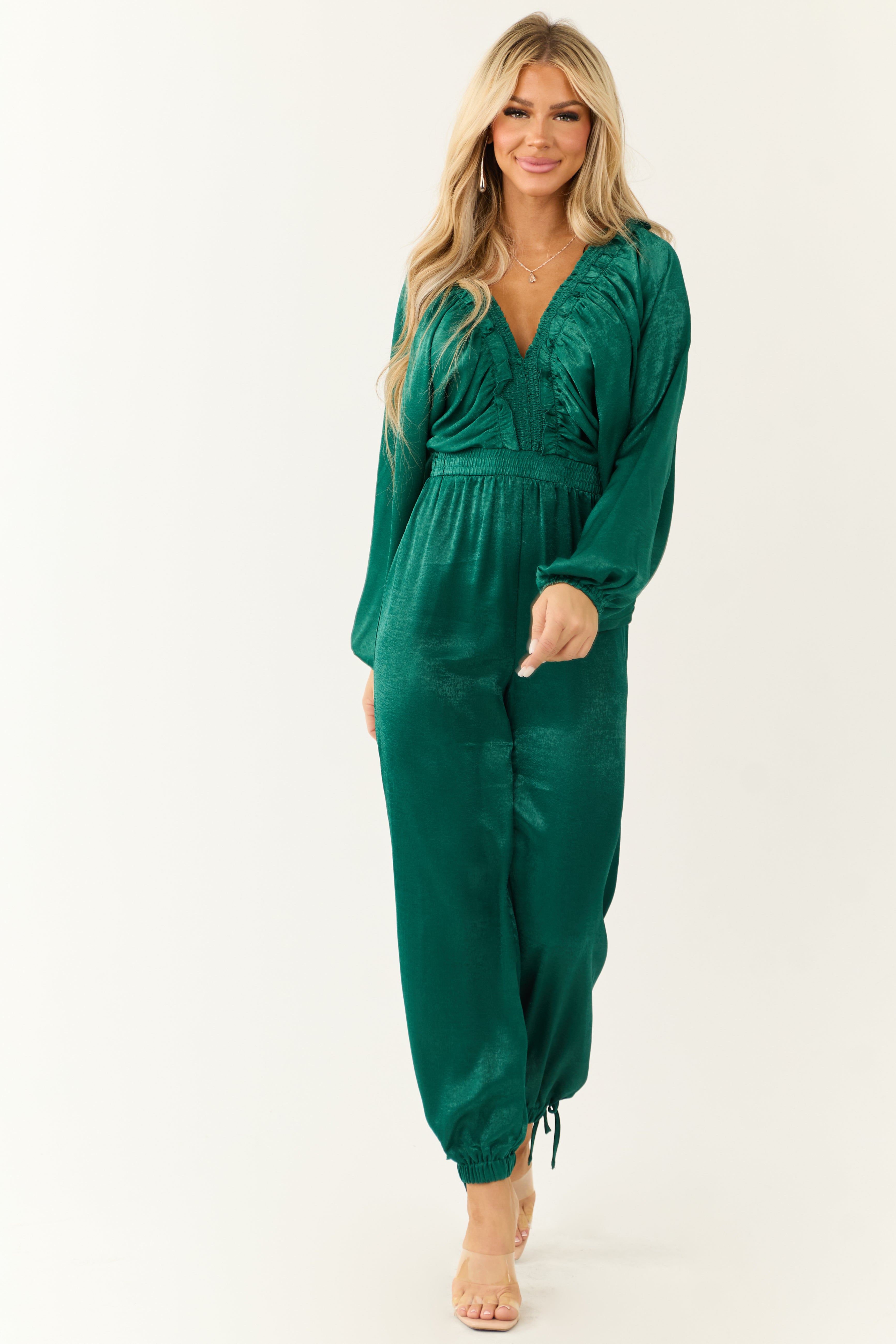 Veloria | Smocked Waist Dolman Jumpsuit