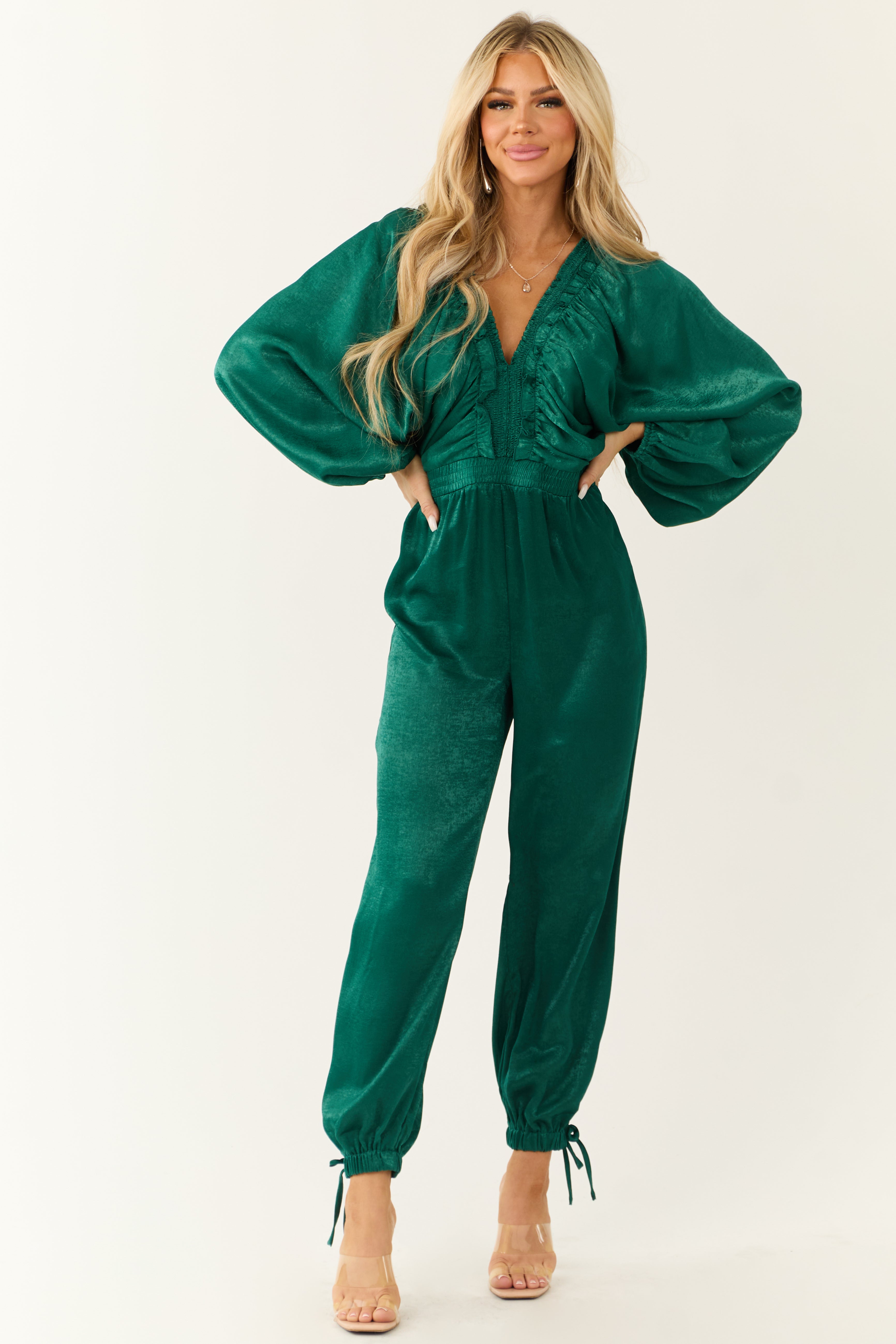 Veloria | Smocked Waist Dolman Jumpsuit
